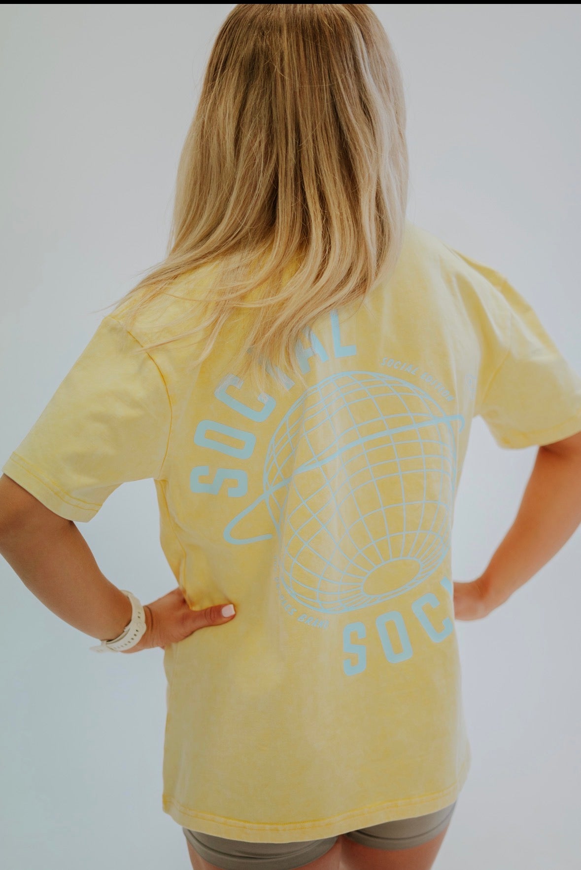 Oversized T-shirt - Yellow / blue