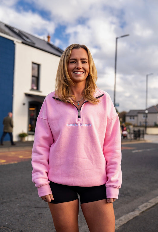 1/4 zip - Pink
