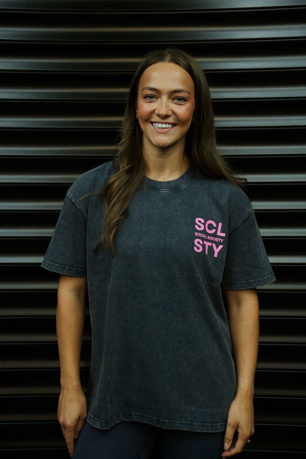 Oversized T-shirt - Navy & Pink