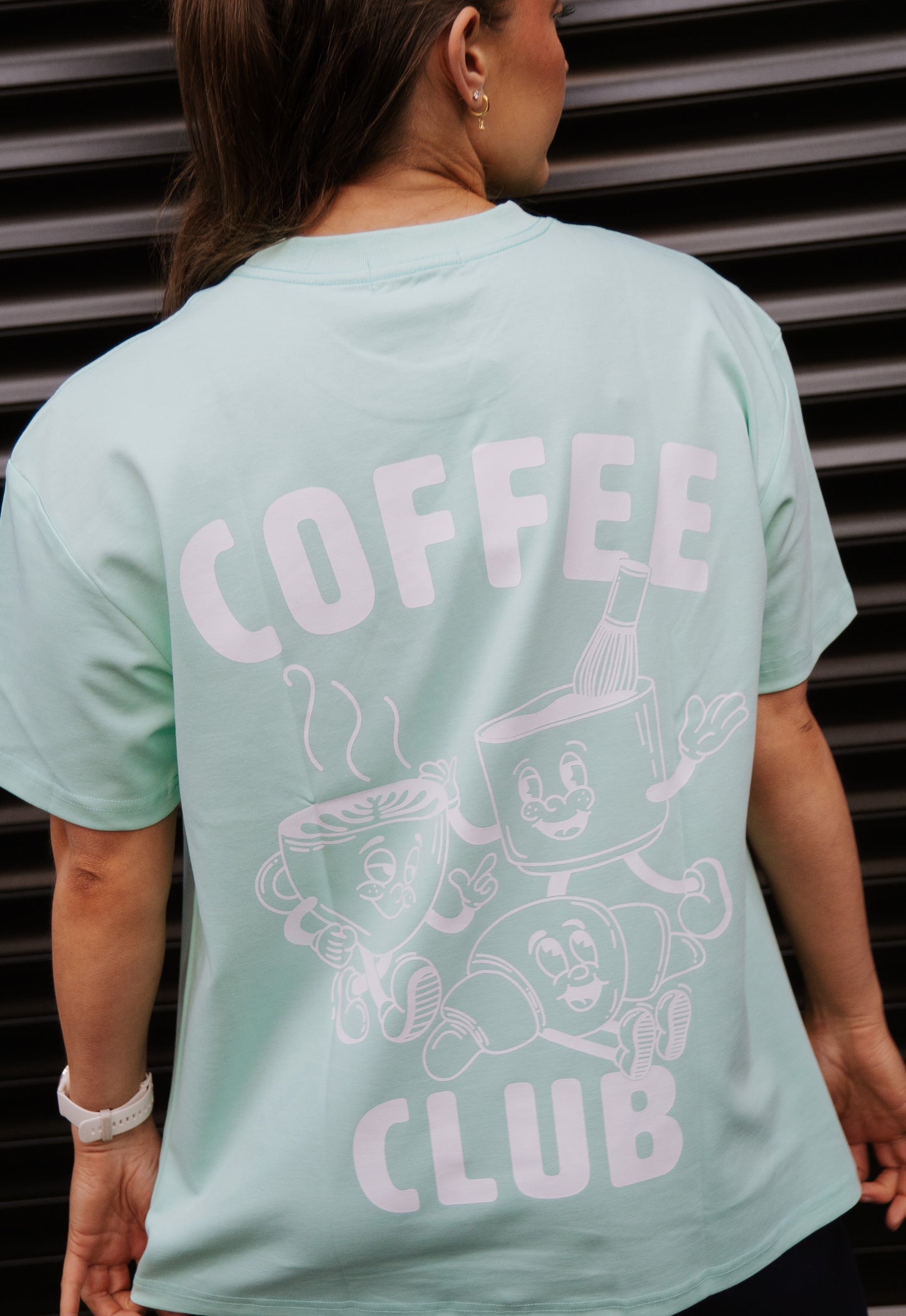 Mint + White logo - Coffee club Tshirt