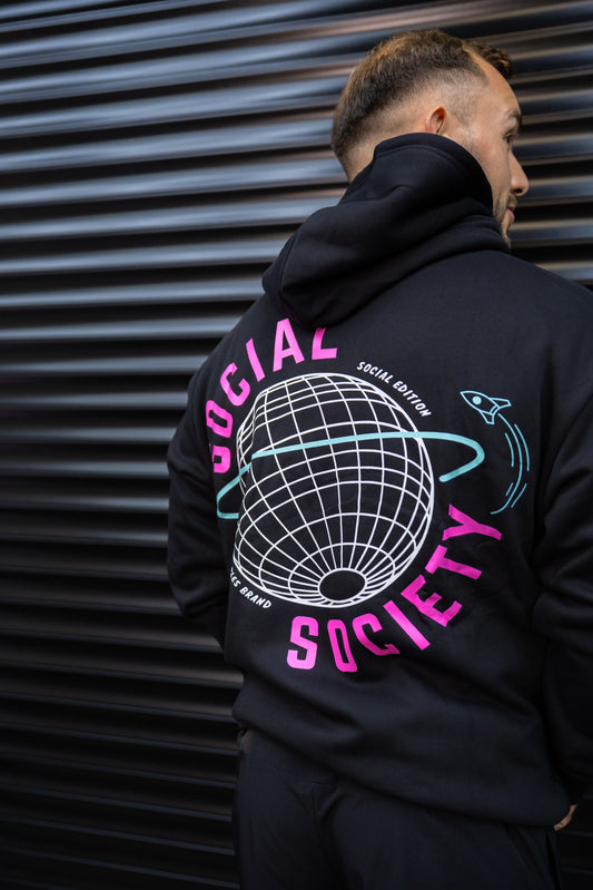 Hoodie- Black & Neon writing
