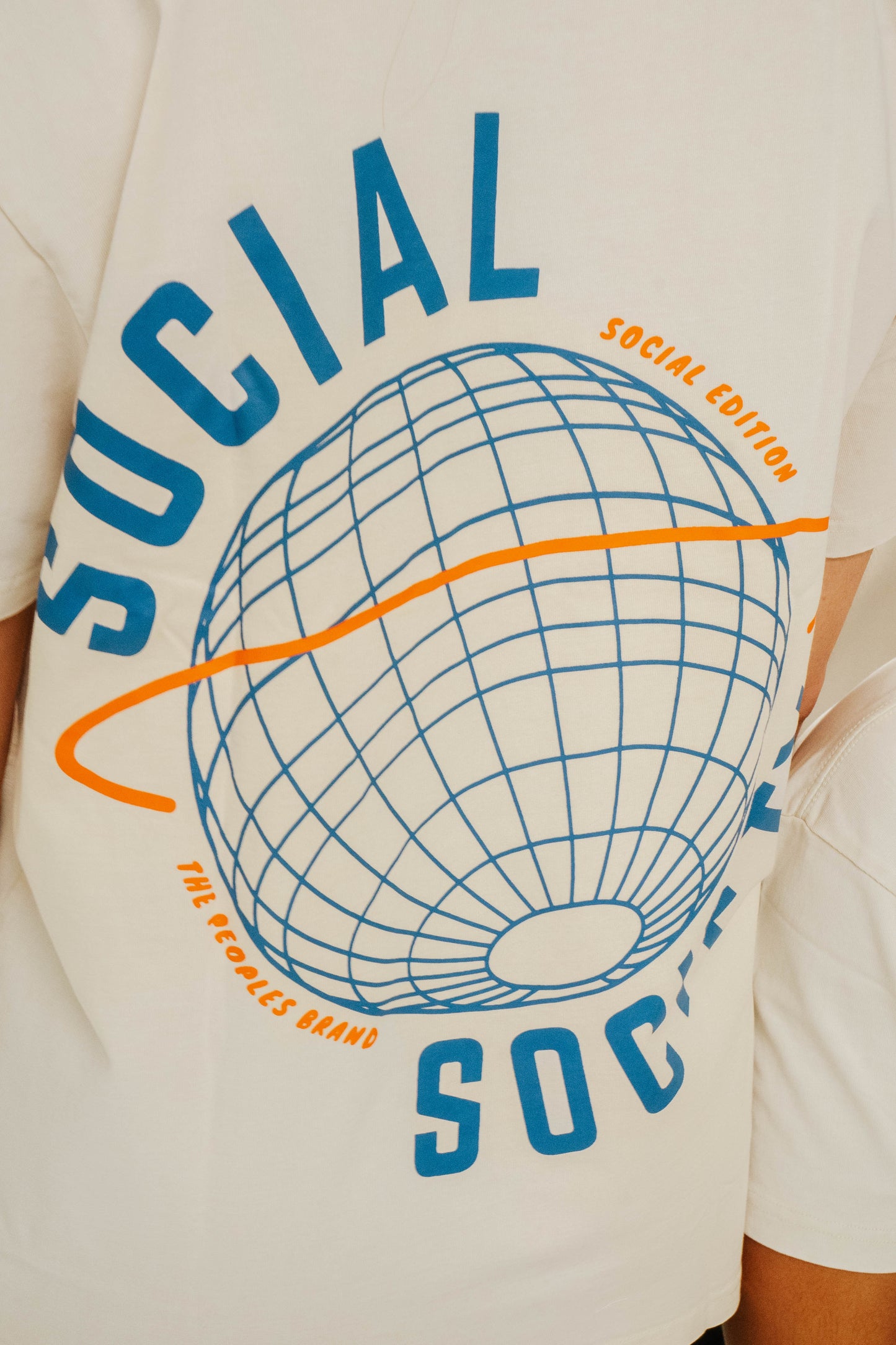 Stonewash T-shirt - off white + orange