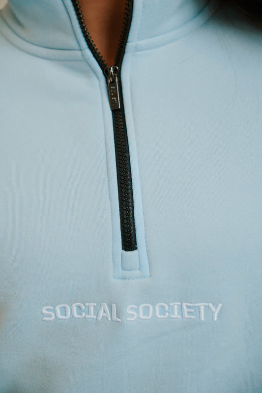 1/4 Zip - Pale blue
