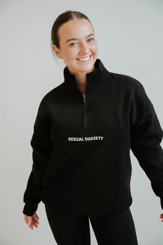 1/4 zip - Black