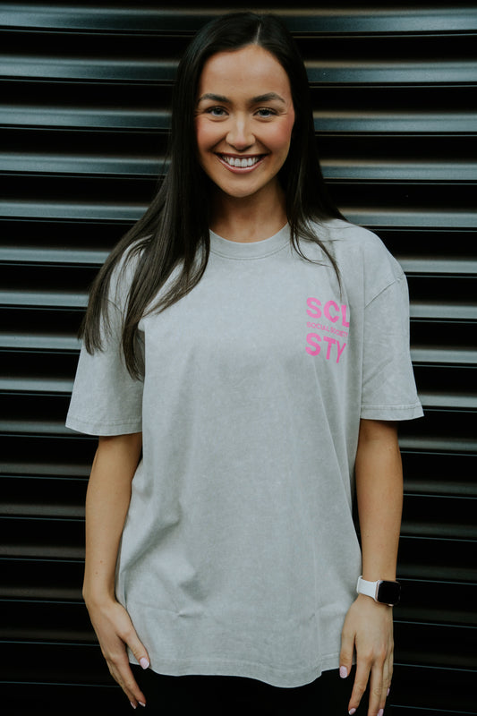 Grey and Neon Pink Tshirt