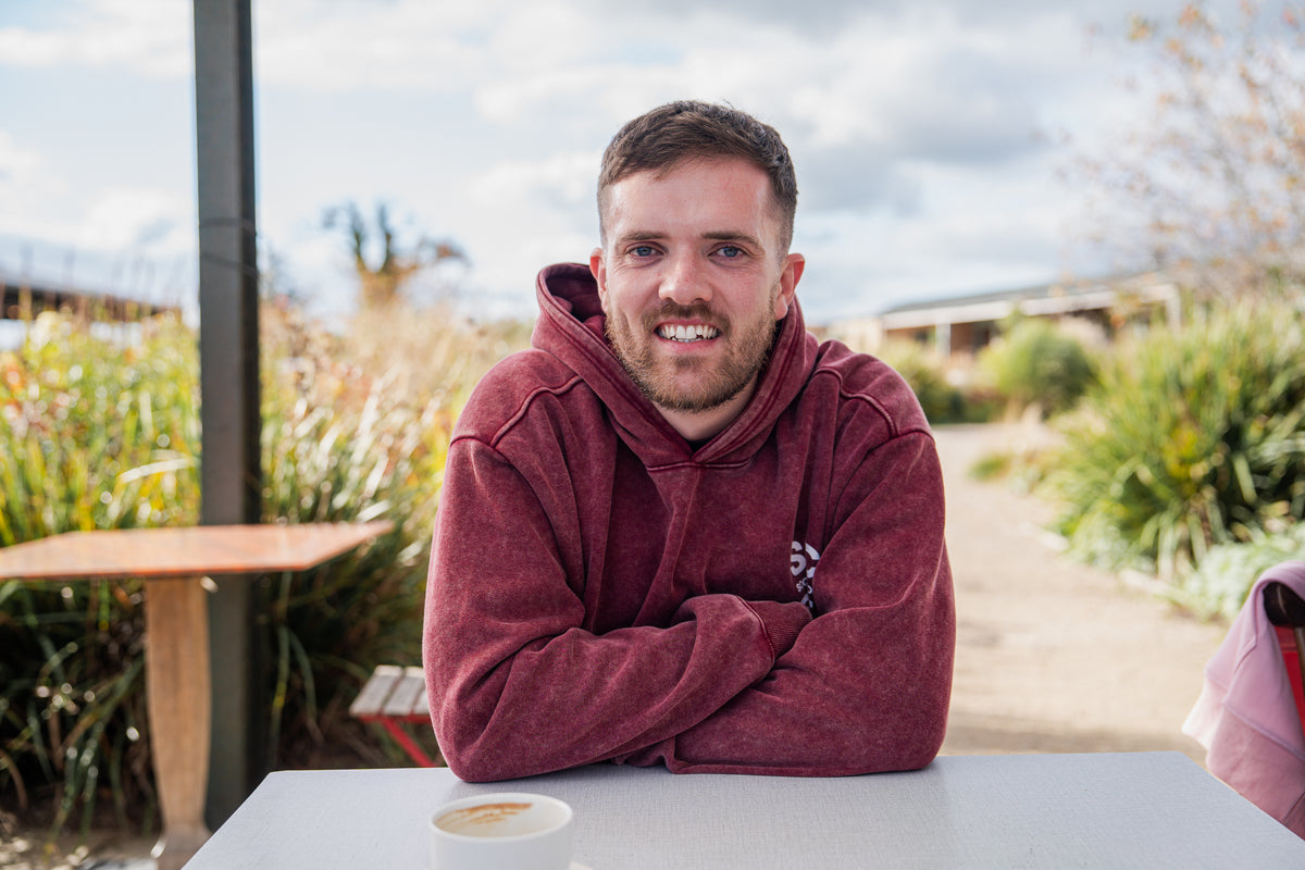 Hoodie - Burgundy Stonewash