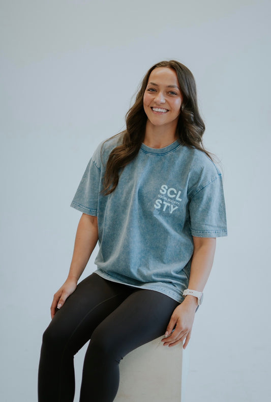 Oversized T-shirt - Navy stonewash
