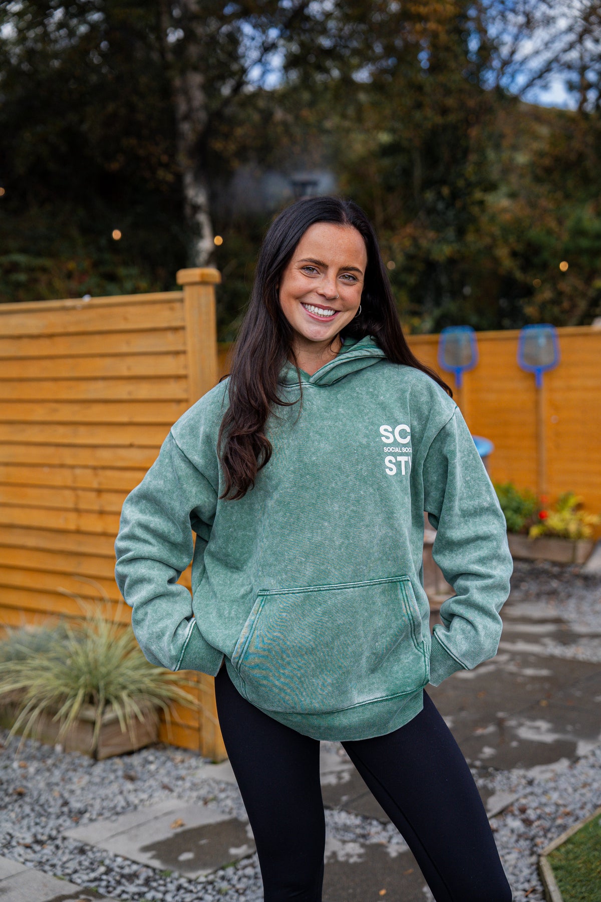 Hoodie - Sage Green stonewash
