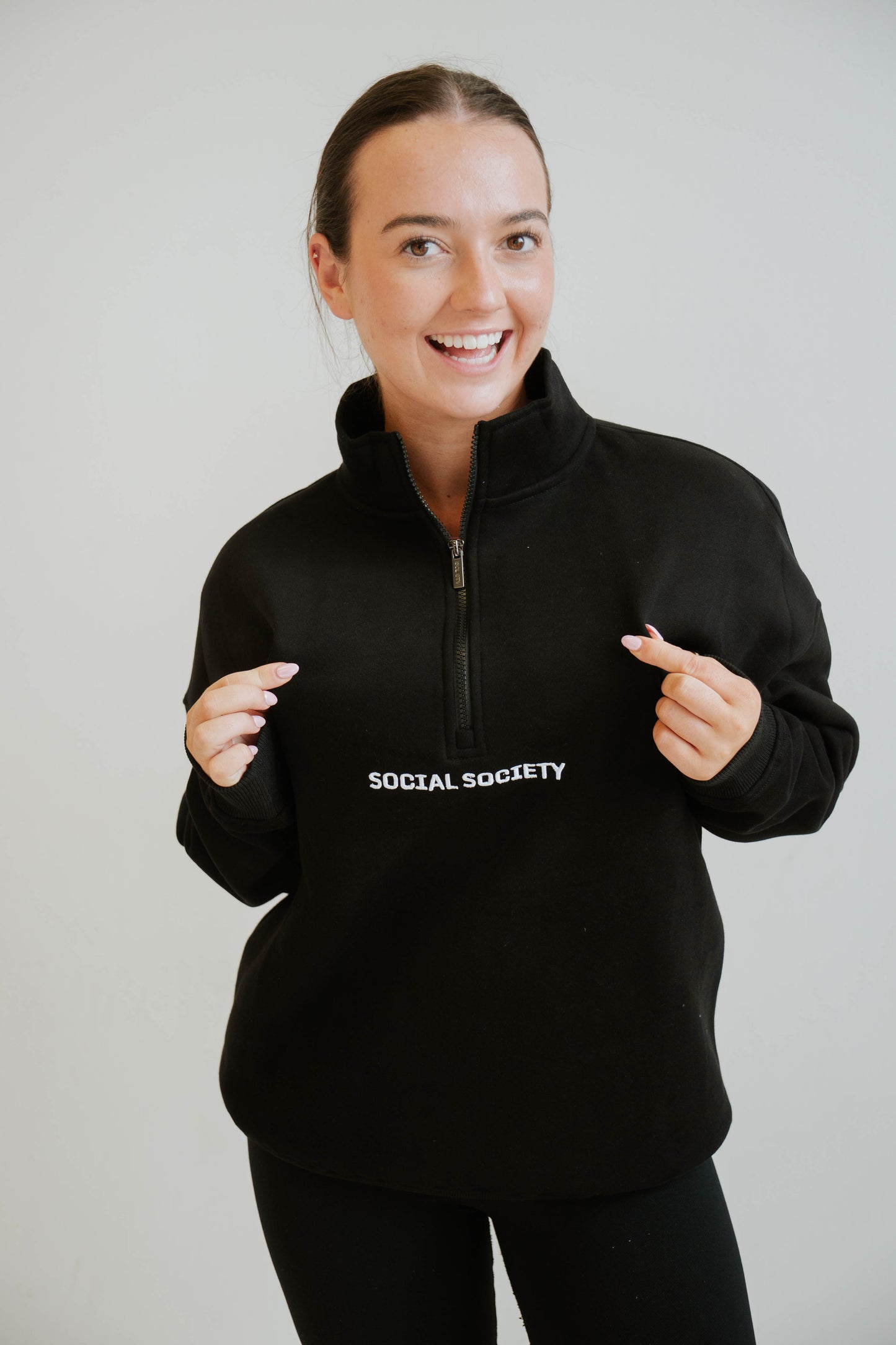 1/4 zip - Black