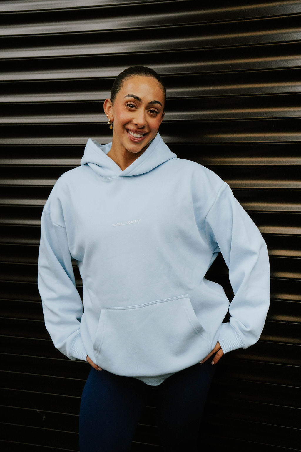 Stonewash hoodie - Pale blue