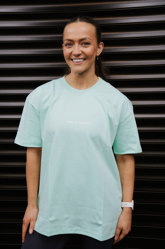 Mint + White logo - Coffee club Tshirt