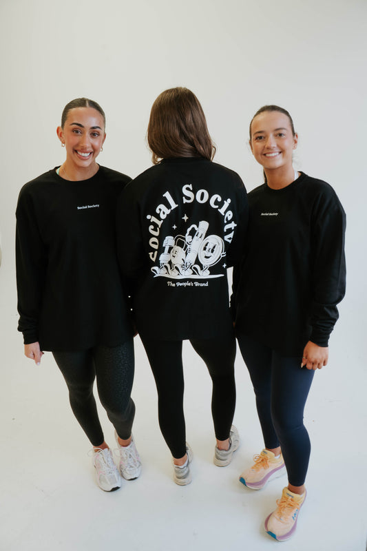 Long sleeve T-shirt - black - white logo