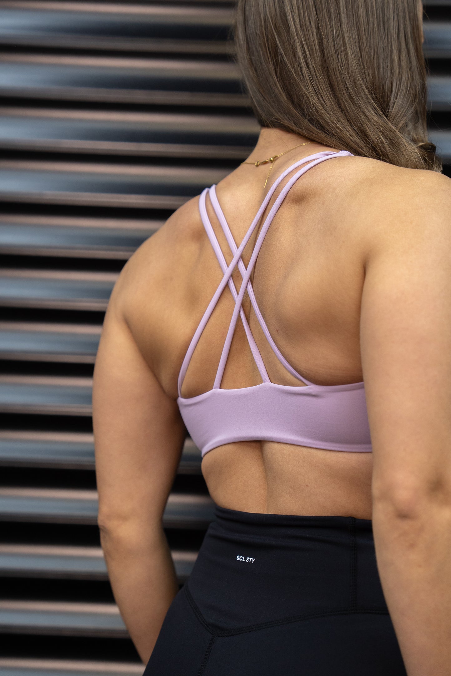 High neck sports bra - Violet