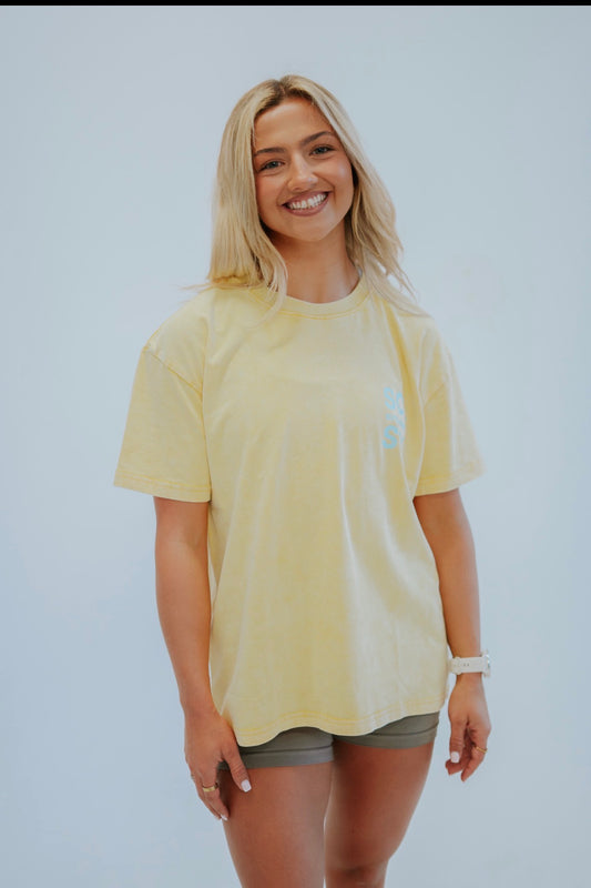 Oversized T-shirt - Yellow / blue