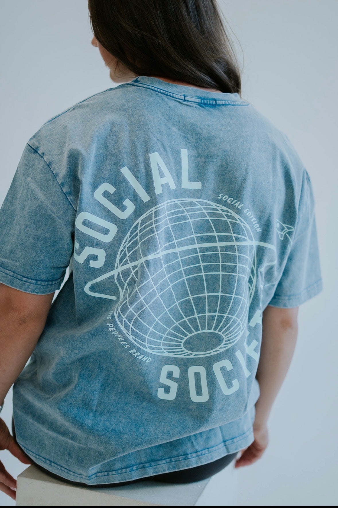 Oversized T-shirt - Navy stonewash