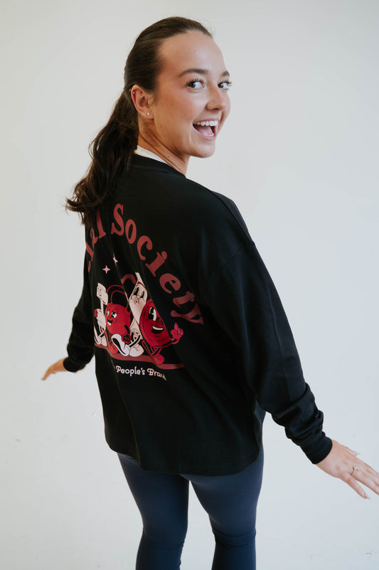 Long sleeve T-shirt - black - red logo